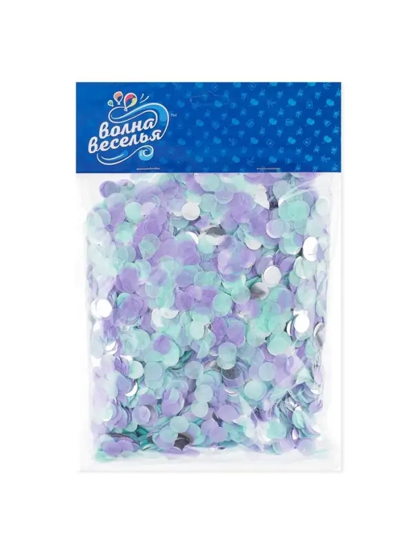 Конфетти &laquo;Круг&raquo;, фольга и тишью, металлик, 1 см, 50 г, МИКС