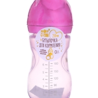 Бутылочка для кормления с наклейками &laquo;Juicy&raquo; от 0 мес., 250 мл., цвет фиолетовый, M&B