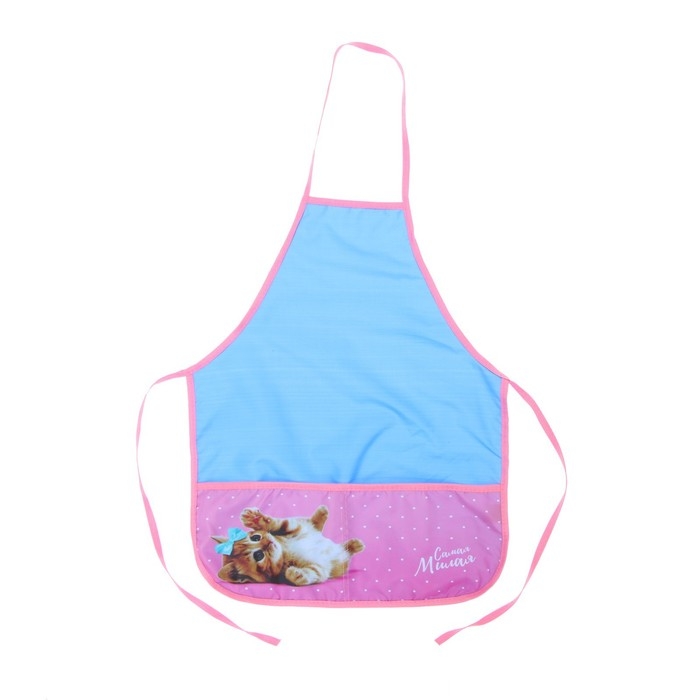 Фартук для труда + нарукавники, 485 х 395/250 х 160 мм, рост 116-146 см, Calligrata, "Милый котик"