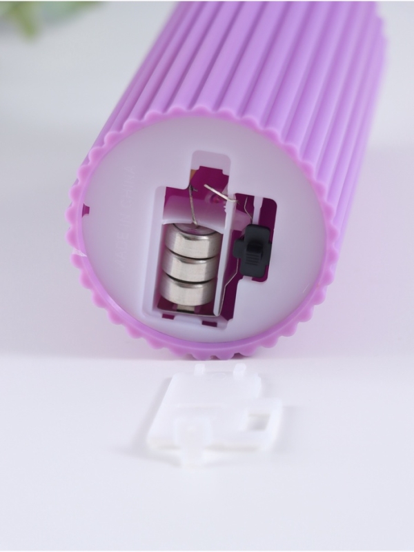 Ночник свеча "Уют" LED 3xAG13 сиреневый 5х5х11см