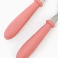 Набор детских столовых приборов в футляре: вилка, ложка Крошка Я розовый