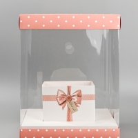Коробка для цветов с вазой и PVC окнами складная &laquo;Для тебя&raquo;, 23 х 30 х 23 см