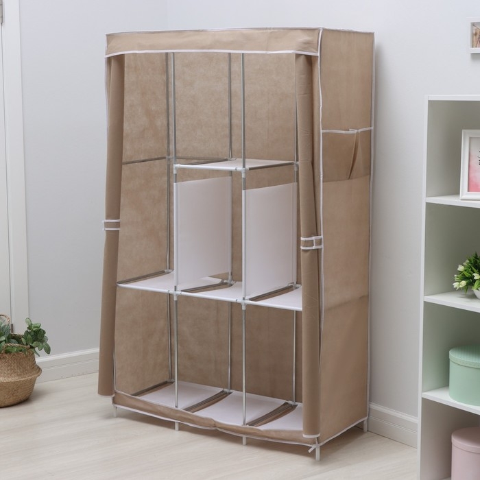 Шкаф тканевый каркасный, складной LaDо́m, 103&times;45&times;165 см, цвет бежевый