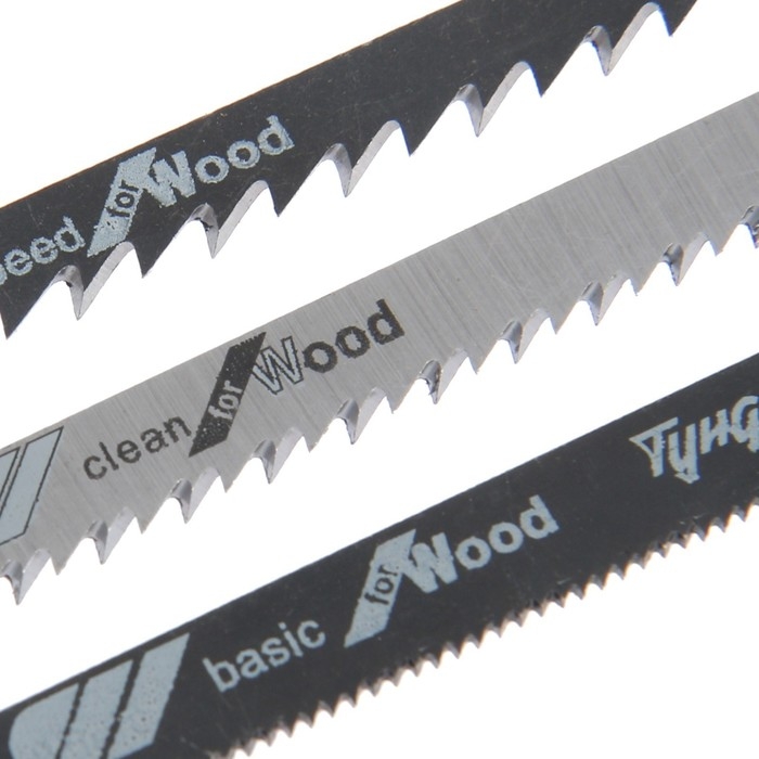 Универсальный набор пилок для лобзиков ТУНДРА, по дереву, 3 шт.