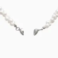 Колье жемчужное "Сердце" 35 см, цвет белый в серебре