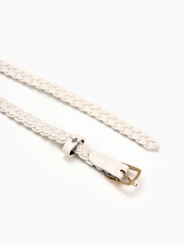 Ремень жен 03-01-01-01, Июнь2501, 1,8*0,3*110 см, без винта, пряж золото, 1 прокол, белый