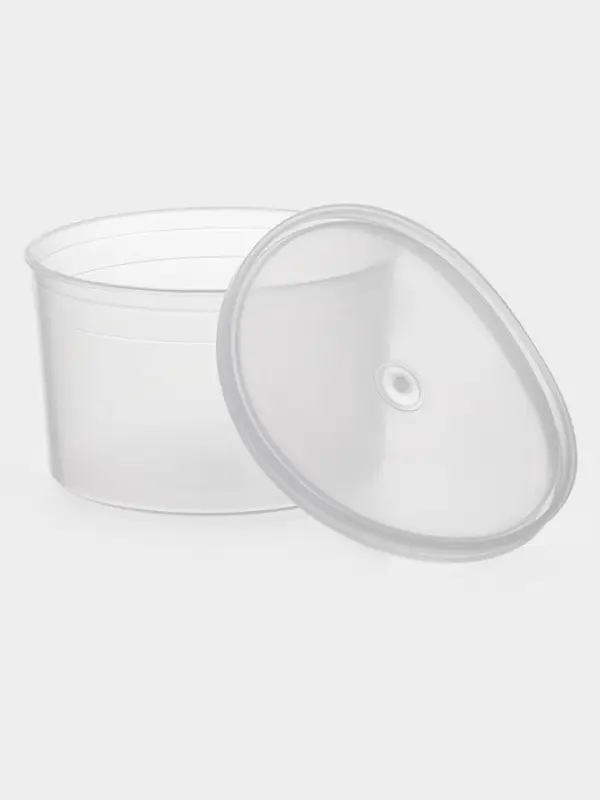 Контейнер пищевой ПластоС, 600 мл, с герметичной крышкой, d=13 см, h=8 см, пластик, прозрачный