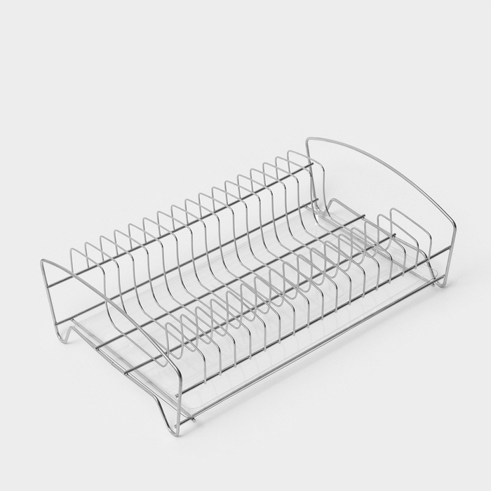 Сушилка для посуды с поддоном, 39&times;25&times;12 см, цвет хром