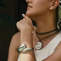 Набор серьга и каффы 3 шт. "Кольцо" тренд, цвет золото