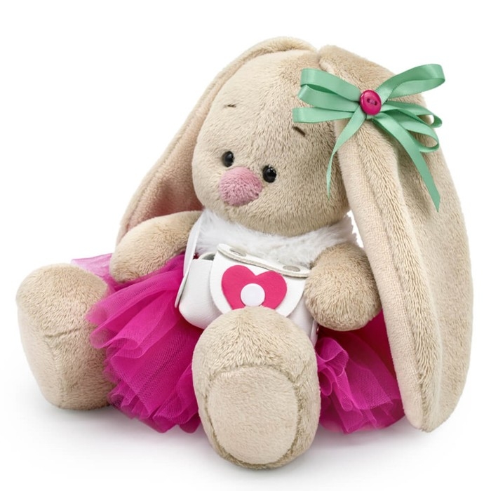 Мягкая игрушка &laquo;Зайка Ми&raquo;, в меховом воротничке и юбочке, 15 см