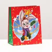 Пакет подарочный "Зайчик звёздочка" , 18 х 22,3 х 10 см.