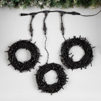 Гирлянда &laquo;Клип-лайт&raquo; 3 нити по 20 м, IP44, УМС, тёмная нить, 399 LED, свечение синее, 8 режимов, 24 В