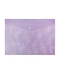 Папка-конверт на кнопке формат А4 180мкр блестящая МИКС Сиреневый стиль  (штрихкод на штуке)   10843