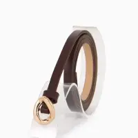 Ремень жен 01-01-01-07, Июнь2514, 1*0,3*110 см, без винта, пряж золото, затяж, корич