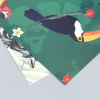 Бумага для скрапбукинга двусторонняя "Попугаи, фламинго и зебры" плотность 180 гр 30,5х32 см