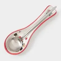 Подставка под ложку новогодняя Доляна &laquo;Щелкунчик&raquo;, 22.3&times;7.1&times;2.5 см, доломит, белая