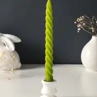 Набор свечей витых, 2,3х 24,5 см, 5 ч, 50 г, 2 штуки, оливковый