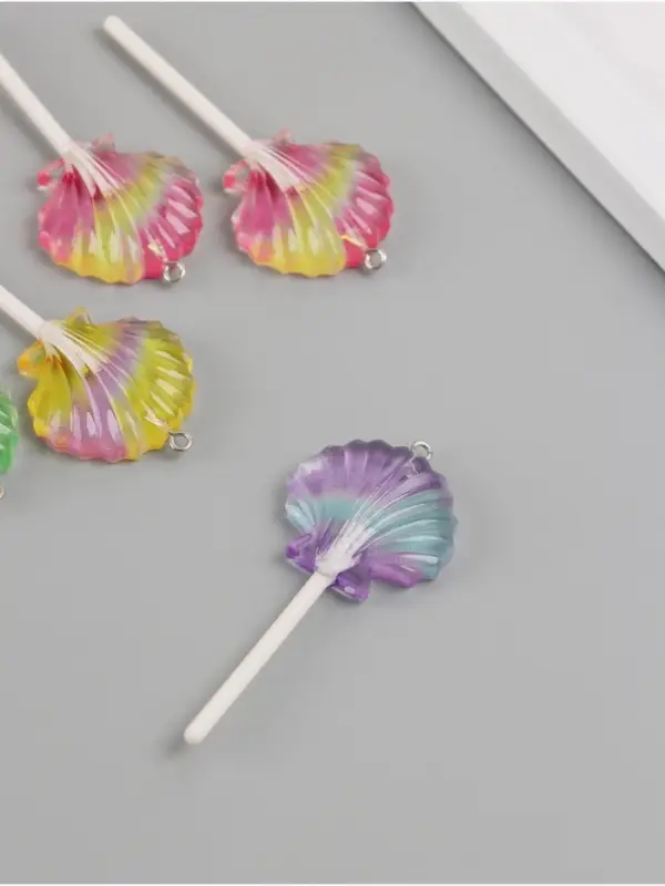 Подвеска для творчества акрил "Ракушка на палочке" МИКС 6х3х1 см