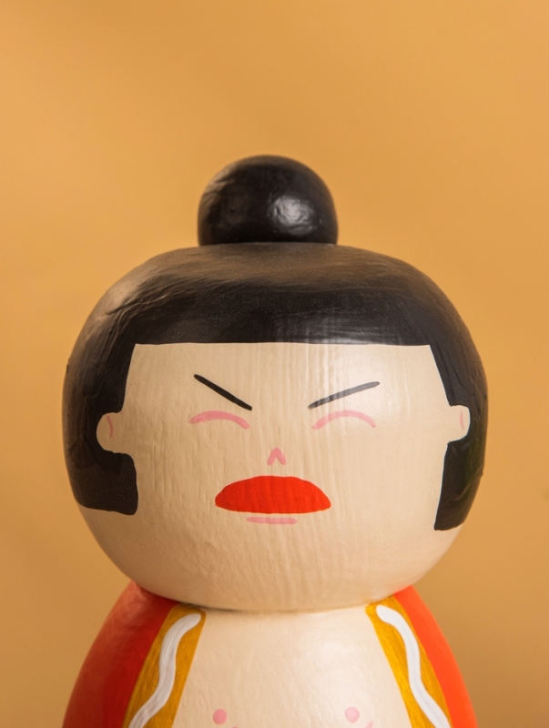 Деревянная кукла кокеши "Харуко" 9х9х17 см