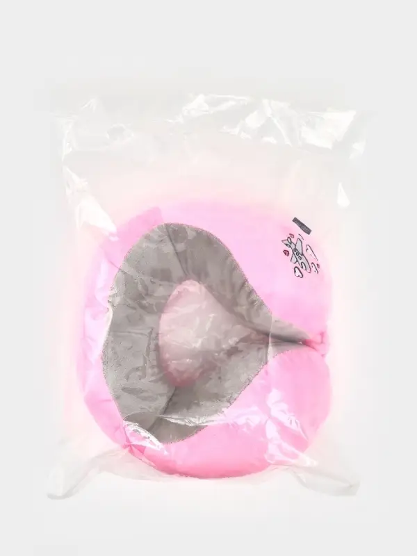 Подушка для путешествий бархатная формовая "Самолет", розовая