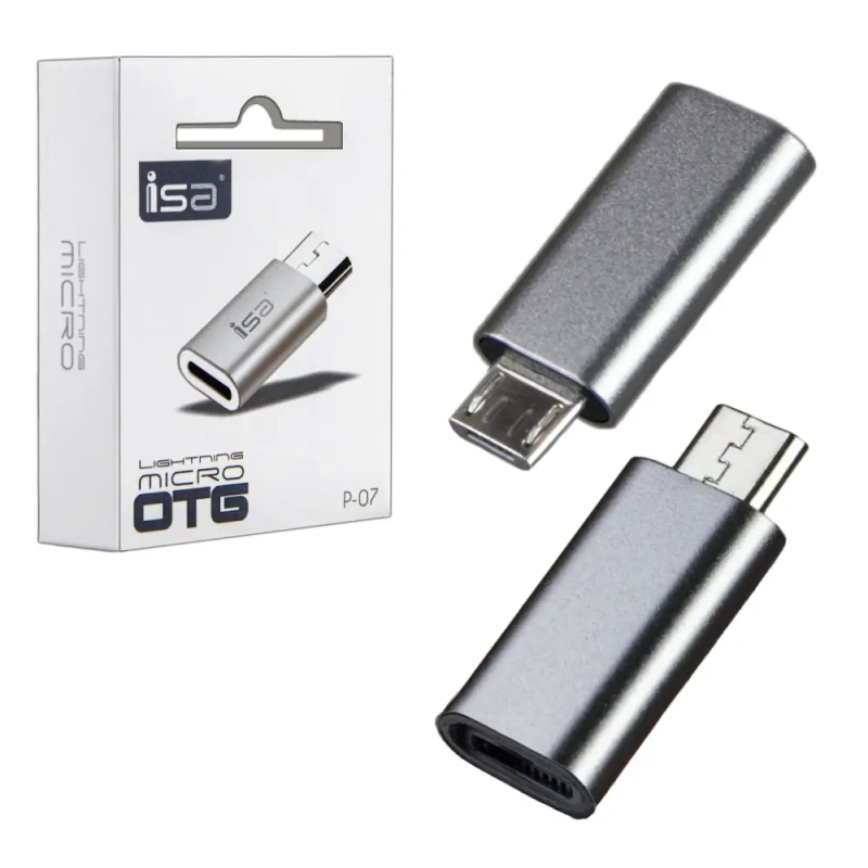 *Переходник Lightning на Micro USB P-07 ISA