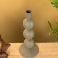 Подсвечник на 1 свечу текстурный "Графитовый" с 3 сферами 10х10х25 см