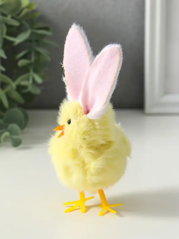 Сувенир пасхальный "Цыплёнок с зайчьими ушками" МИКС 5х6,5х12,5 см