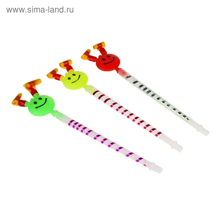 Дудка язычок &laquo;Смайл&raquo;, на палке, МИКС