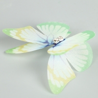 Декор для творчества &laquo;Бабочка&raquo;, двухслойный, набор 12 шт., размер 1 шт. &mdash; 5 &times; 4 см, цвет зелёный