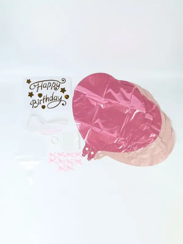 Воздушные шары, набор фольга, полимер с бантиками, бежевый розовый цвет, 21 предмет