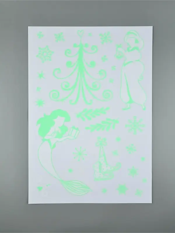 Виниловые наклейки &laquo;Новогодние&raquo;, со светящимся слоем, 35 &times; 50 см, 2 листа