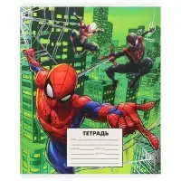 Тетрадь в клетку 24 листа, 5 видов МИКС, тиснение, обложка мелованный картон, &laquo;Человек-паук&raquo;