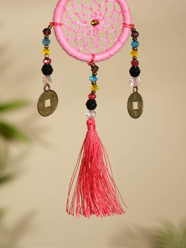Брелок "Ловец снов" 4х15 см. розовый
