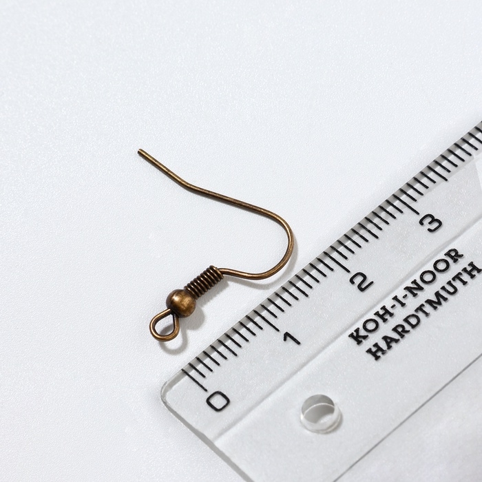 Швензы для сережек-крючки с бусиной (набор 5 пар), цвет чернёная медь