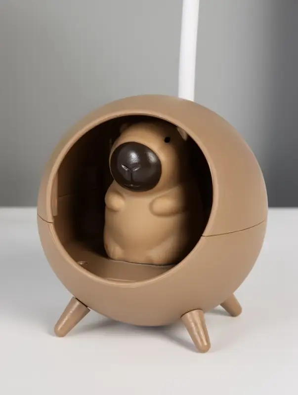 Ночник "Капибара в круглом кресле" LED 3Вт 5V USB АКБ 2 режима 8,5х8,5х25,5 см