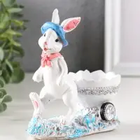 Фигура декоративная "Зайка с тележкой" 12.5х12х6 см