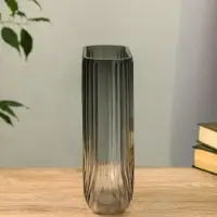 Ваза стекло настольная "Айрис" 23,5х17х7 см, серый