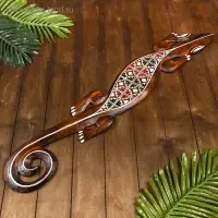 Панно дерево "Геккон" 100х17х1 см