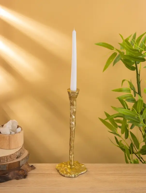 Подсвечник "Капель" алюминий 30 см, цв. золото