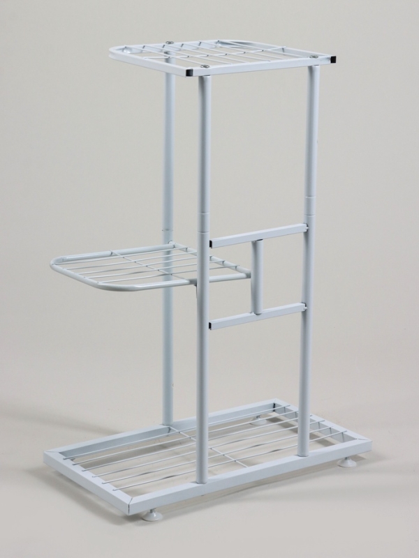 Подставка для цветов Greengo, 3 полки, 43 &times; 22 &times; 57 см, напольная, металл, белая