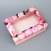 Коробка складная, крышка-дно, "Ярких моментов", 21 х 15 х 7 см с окном