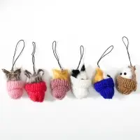 Пушистик подвеска "Котик сидит в шапочке" МИКС 5х3х3 см