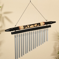 Музыка ветра "Восток" бамбук, дерево, алюминий 40х2х40 см