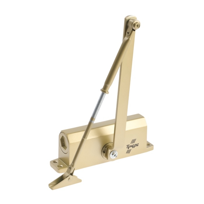 Доводчик дверной ТУНДРА  D80GP, до 80 кг, цвет золото