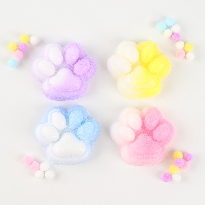 Сквиш антистресс - игрушка &laquo;Таба лапка&raquo;, с пушистой посыпкой, МИКС