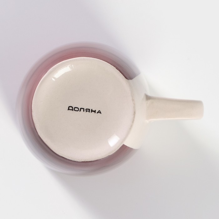 Кружка керамическая Доляна &laquo;Морской мир&raquo;, 360 мл, цвет бордовый