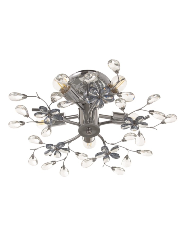 Люстра "Цветы" 5х40Вт Е27 хром 50х50х18см