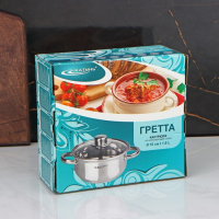 Кастрюля &laquo;Гретта&raquo;, 1.6 л, d=16 см, капсульное дно, индукция