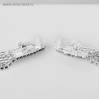 Клипсы &laquo;Вечеринка&raquo; лесенка, цвет белый в серебре