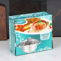 Кастрюля &laquo;Гретта&raquo;, 2.2 л, d=18 см, капсульное дно, индукция